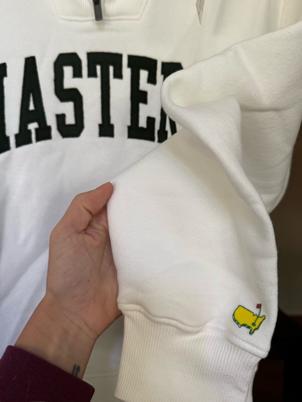 MASTERS 2026 *NEW DESIGN* - White quarter zip sweatshirt with block letters - Picture 4 of 5